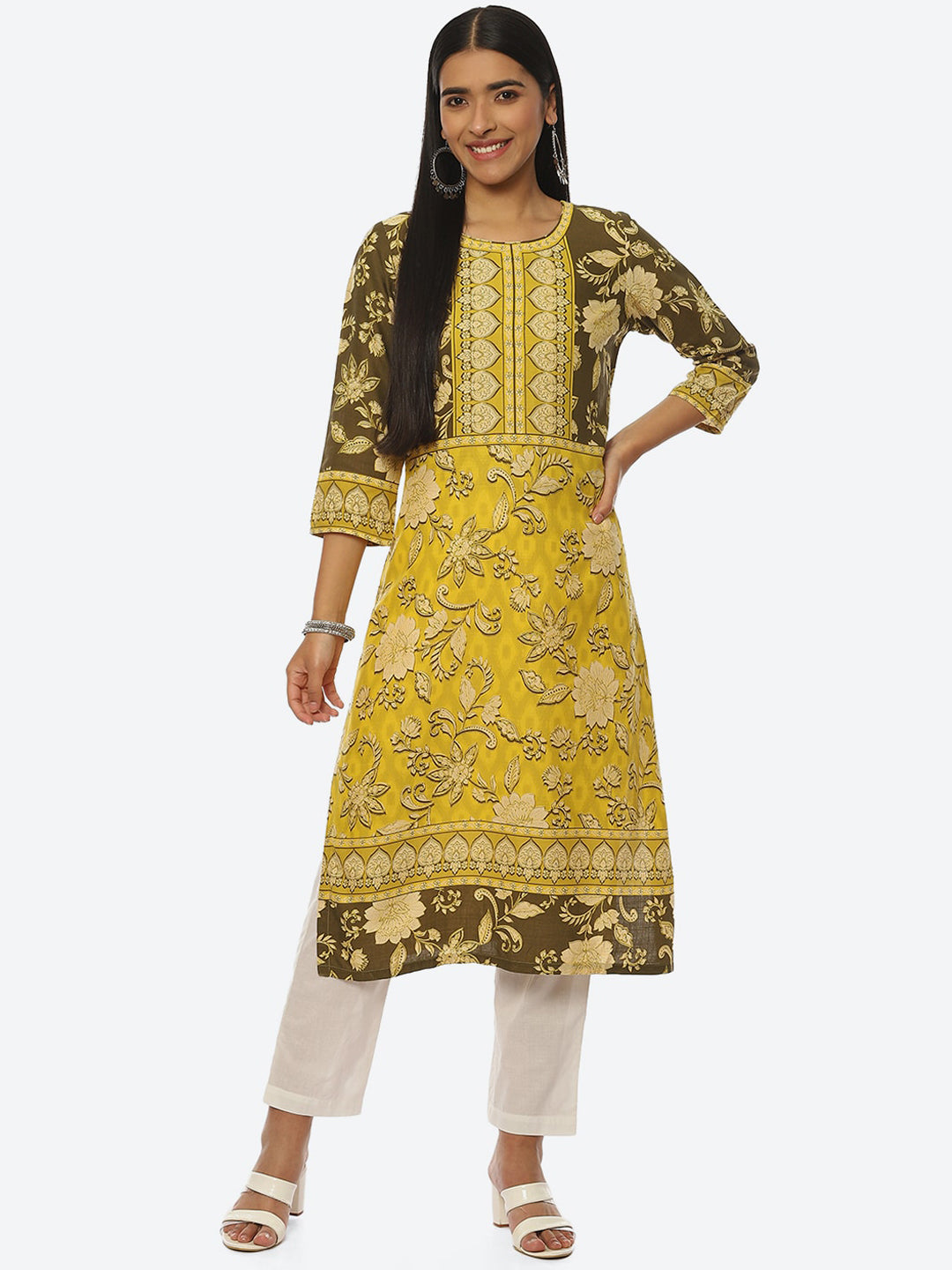 Biba Women Floral Printed Kurta - Distacart
