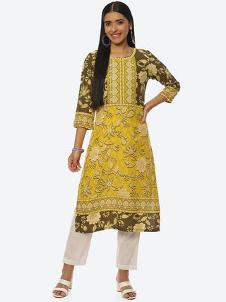 Biba Women Floral Printed Kurta - Distacart