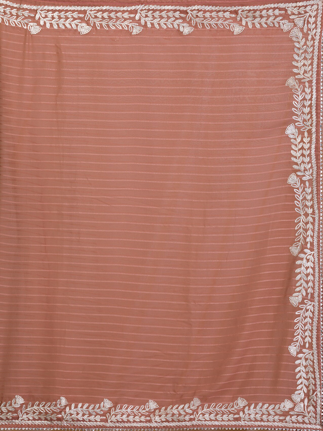 Koskii Striped Embroidered Saree - Distacart