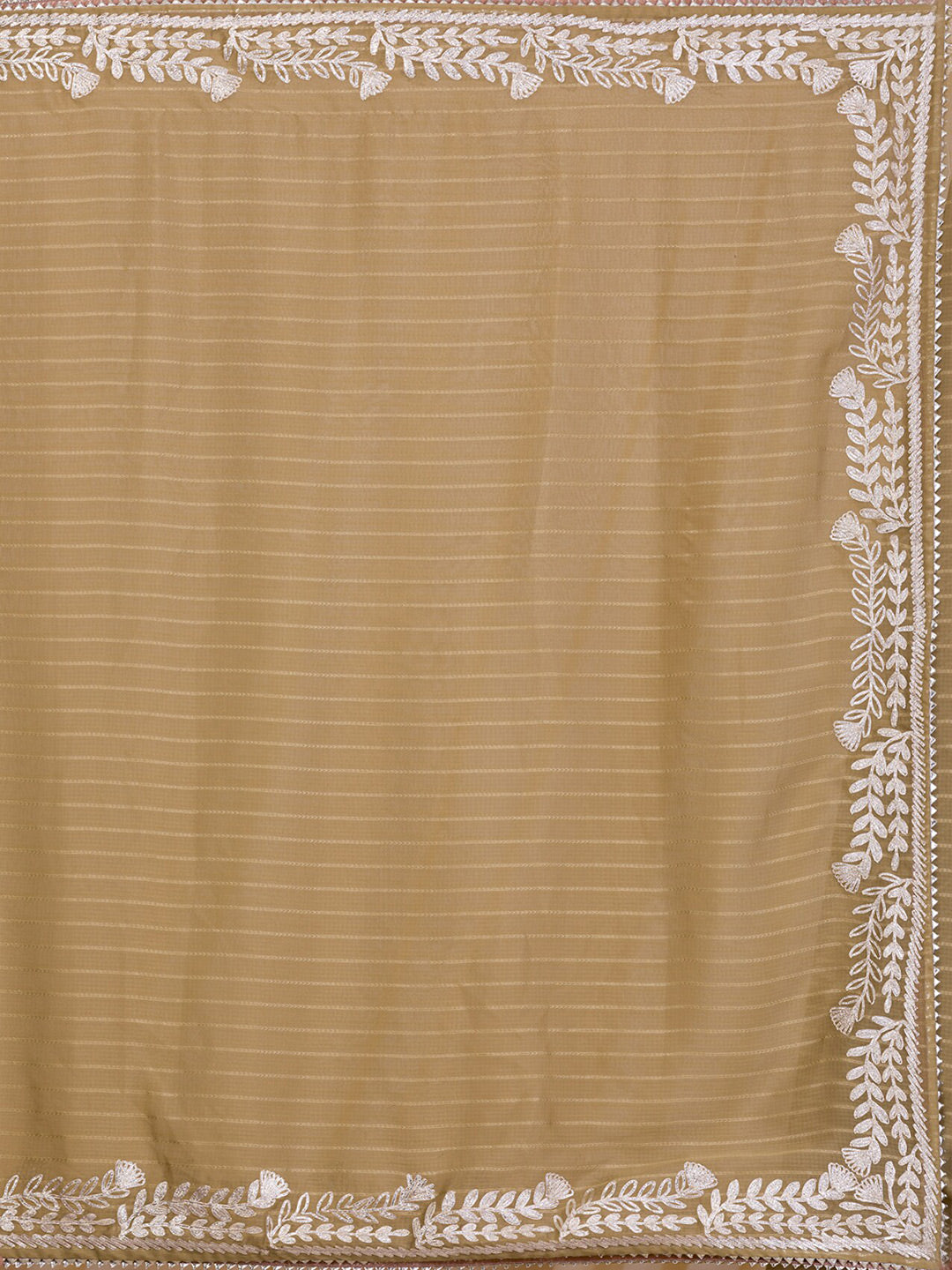 Koskii Striped Embroidered Saree - Distacart