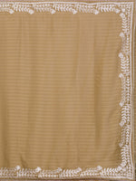 Thumbnail for Koskii Striped Embroidered Saree - Distacart