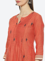 Thumbnail for Biba Notch Neck Pleated Kurta with Trousers - Distacart