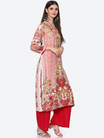 Thumbnail for Biba Women Pink Floral Printed Kurta - Distacart