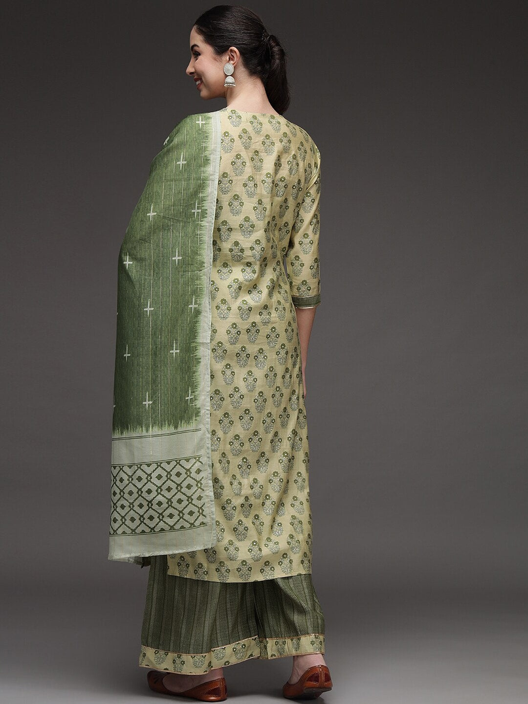 Kalini Floral Printed Kurta with Palazzos & Dupatta - Distacart