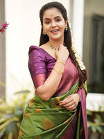 Thumbnail for Kalini Ethnic Motifs Woven Design Zari Kanjeevaram Saree - Distacart