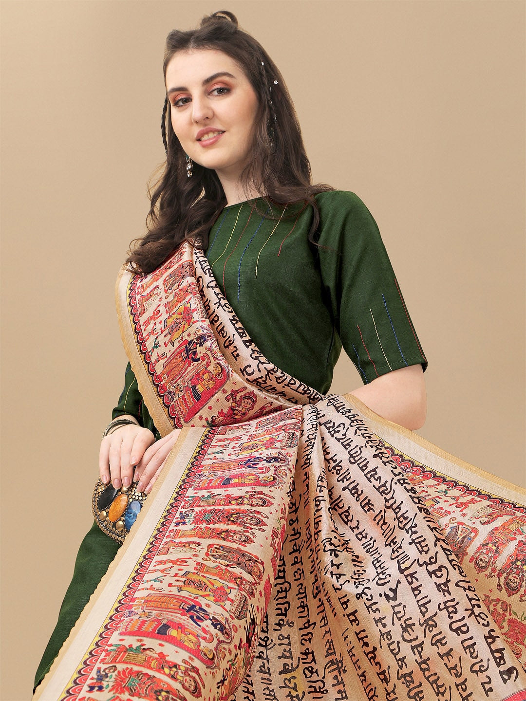 Kalini Women Striped Kurta with Trousers with Digital Print Dupatta - Distacart