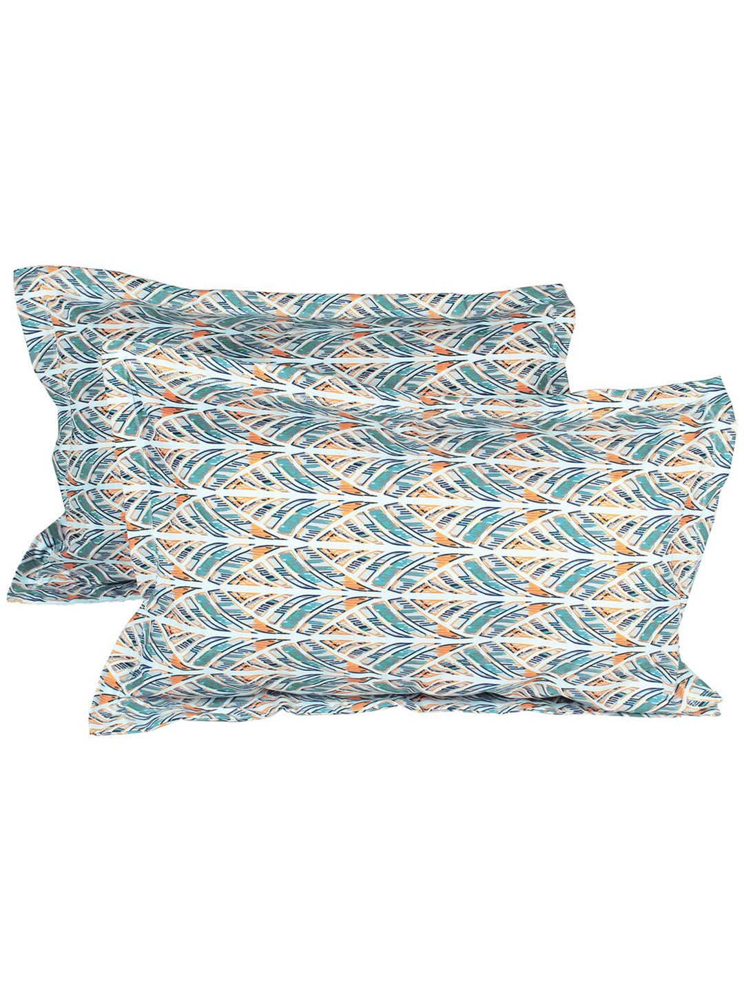 Story@home Tango Blue & White Printed 240 TC King Bedsheet with 2 Pillow Covers - Distacart