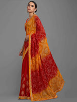 Thumbnail for Kalini Printed Embroidered Bandhani Saree - Distacart