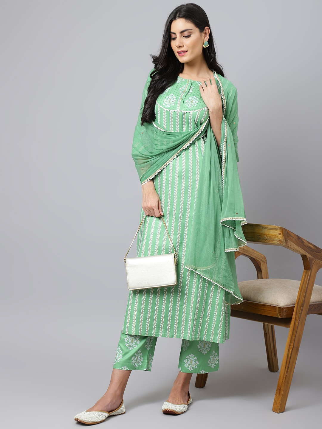Khushal K Ethnic Motifs Printed Kurta with Palazzos & With Dupatta - Distacart