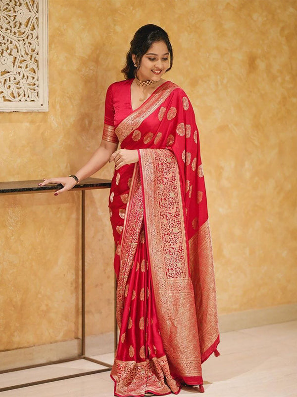 Kalini Ethnic Motifs Woven Design Zari Silk Cotton Banarasi Saree - Distacart