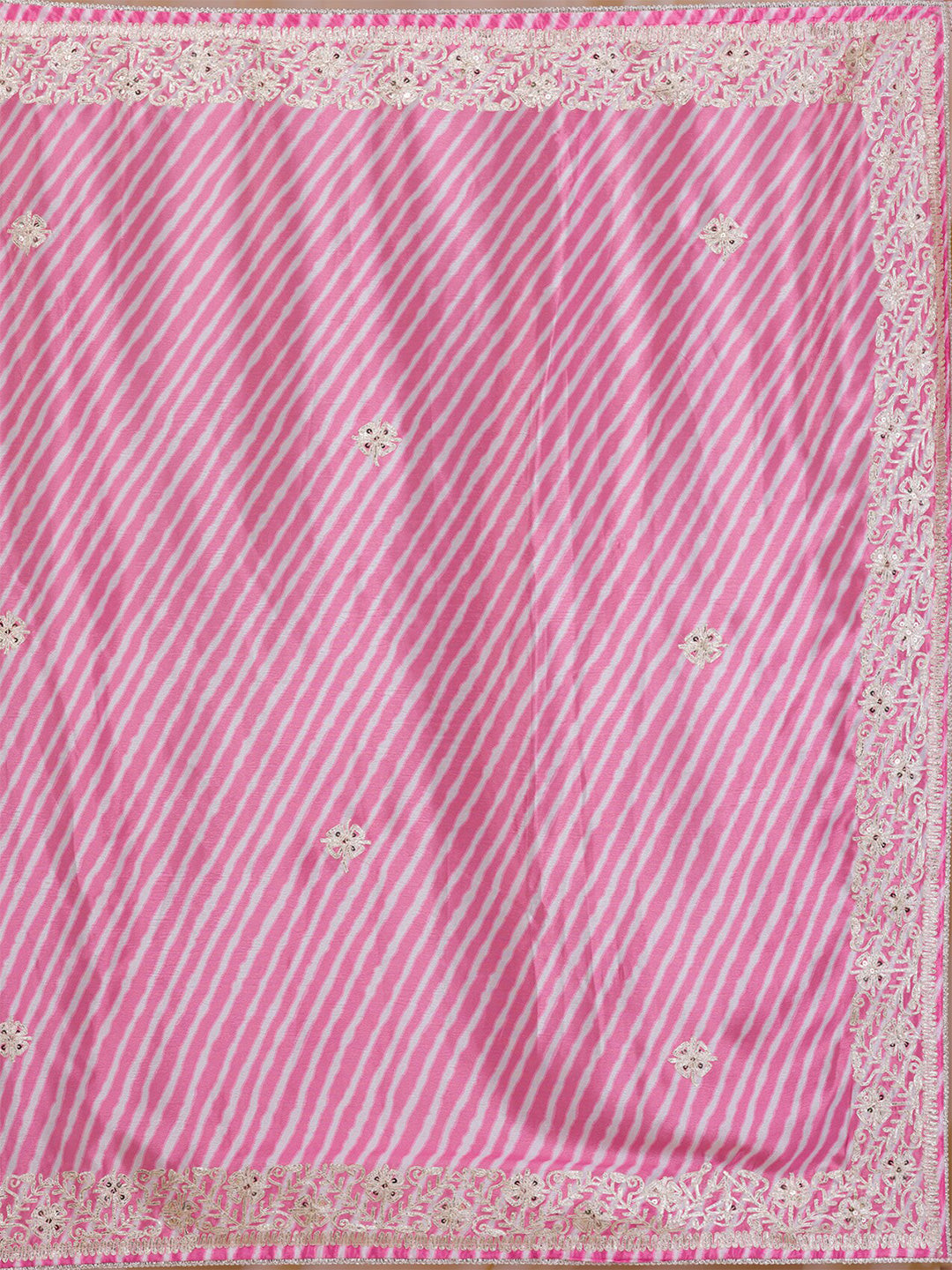 Koskii Striped Embroidered Saree - Distacart
