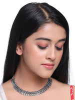 Thumbnail for NVR Women Silver-Plated Oxidised Necklace - Distacart