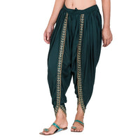 Thumbnail for Asmaani Dark Green color Dhoti Patiala with Embellished Border