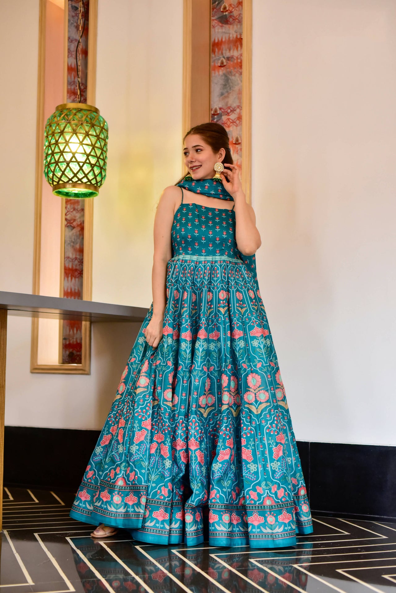 Everywhere Designer Rama Silk Cotton Stitched Suit With Dupatta - Anbazaar - Distacart