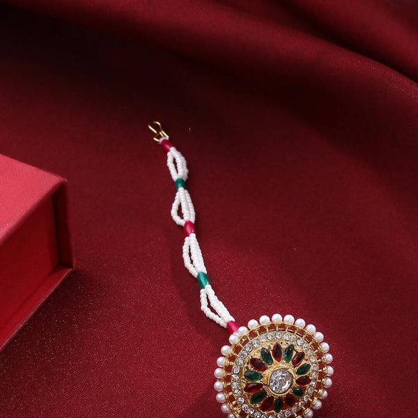 NVR Women's Trending Stylish Gold-Plated Maang Tikka - Distacart