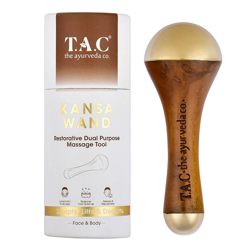 TAC - The Ayurveda Co. Kansa Wand Dual Purpose Massager Tool for Face &amp; Body - Distacart