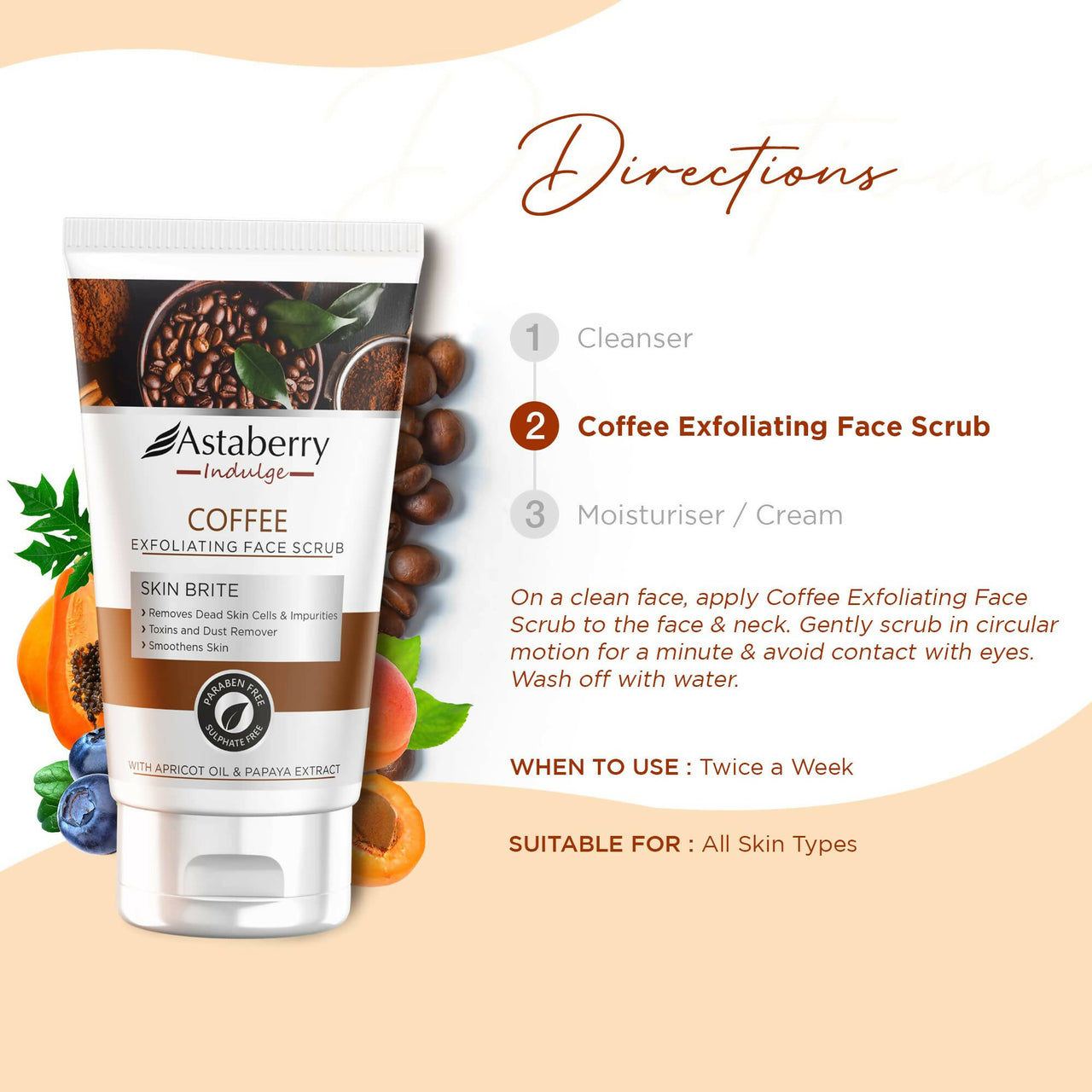 Astaberry Indulge Coffee Exfoliating Face Scrub - Distacart