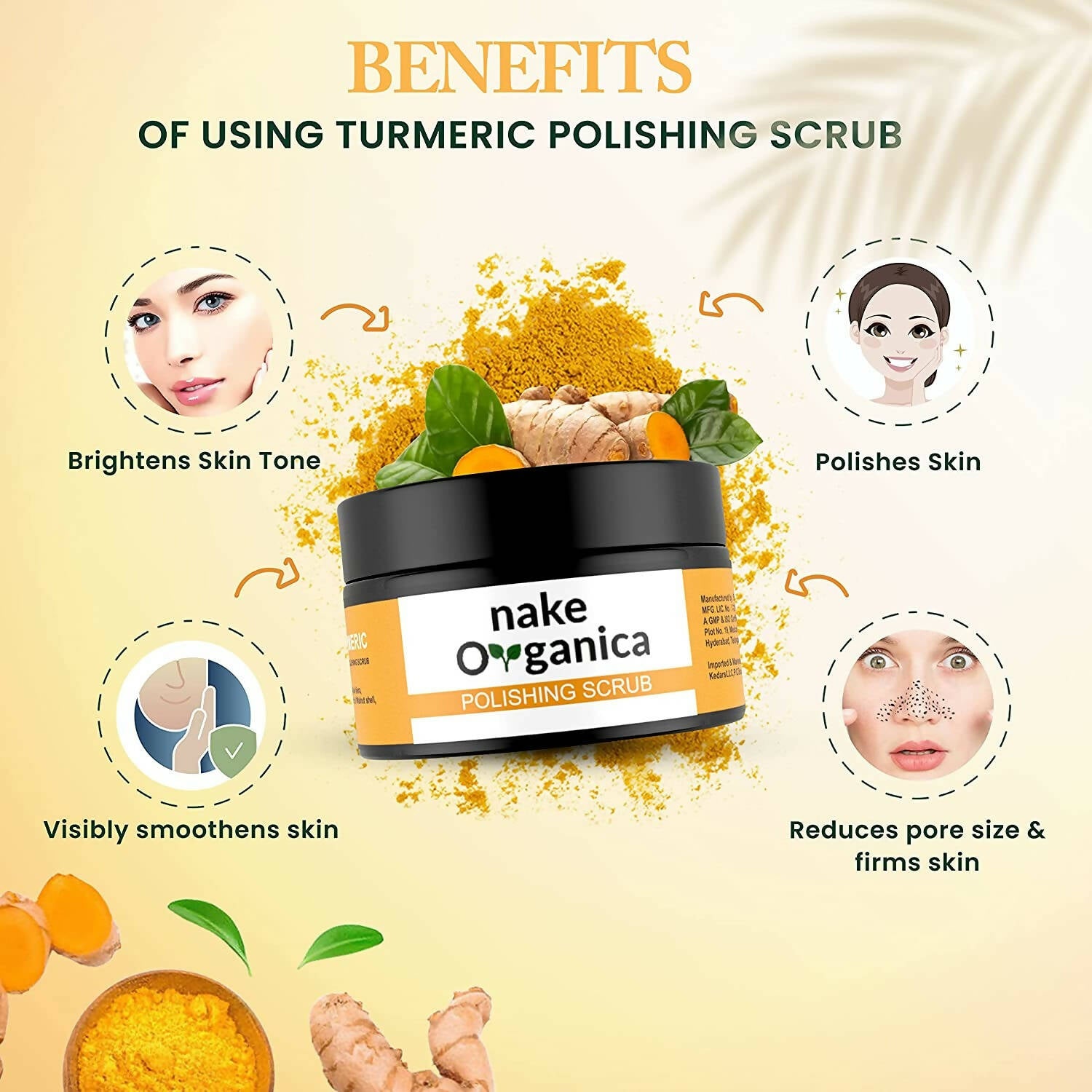 Nake Organica Turmeric Polishing Scrub - Distacart