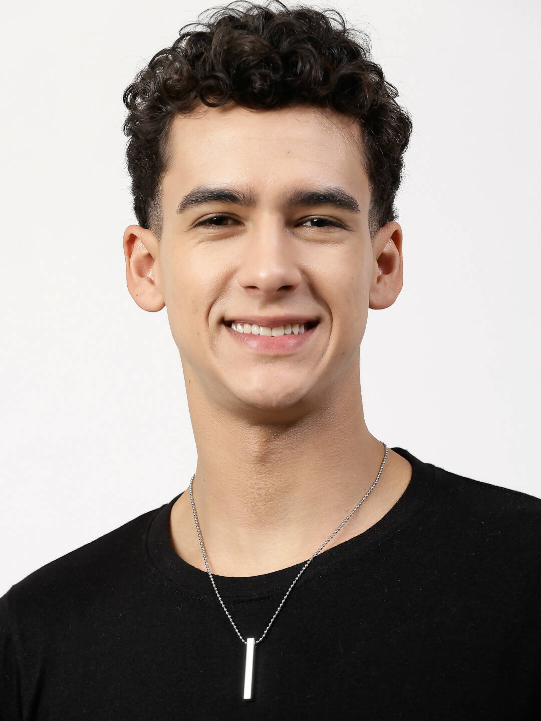 NVR Men's Silver Rhodium Plated Bar Pendant & Chain - Distacart