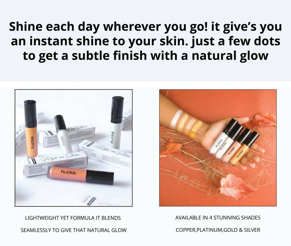 Flicka High On Shine Highlighter - Platinum - Distacart