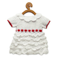 Thumbnail for Chutput Kids Cinderella Design Solid Wool Frock - White - Distacart