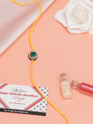 Designer kundan Rakhi - Ruby Raang - Distacart