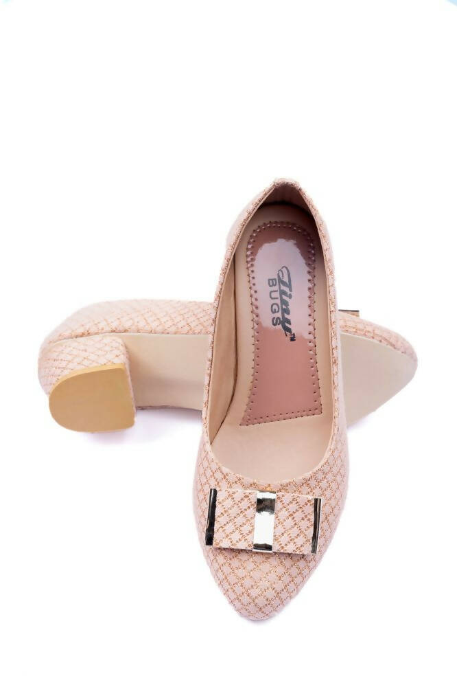 Tiny Bugs Girls Party Wear Ballerinas - Rose Gold - Distacart