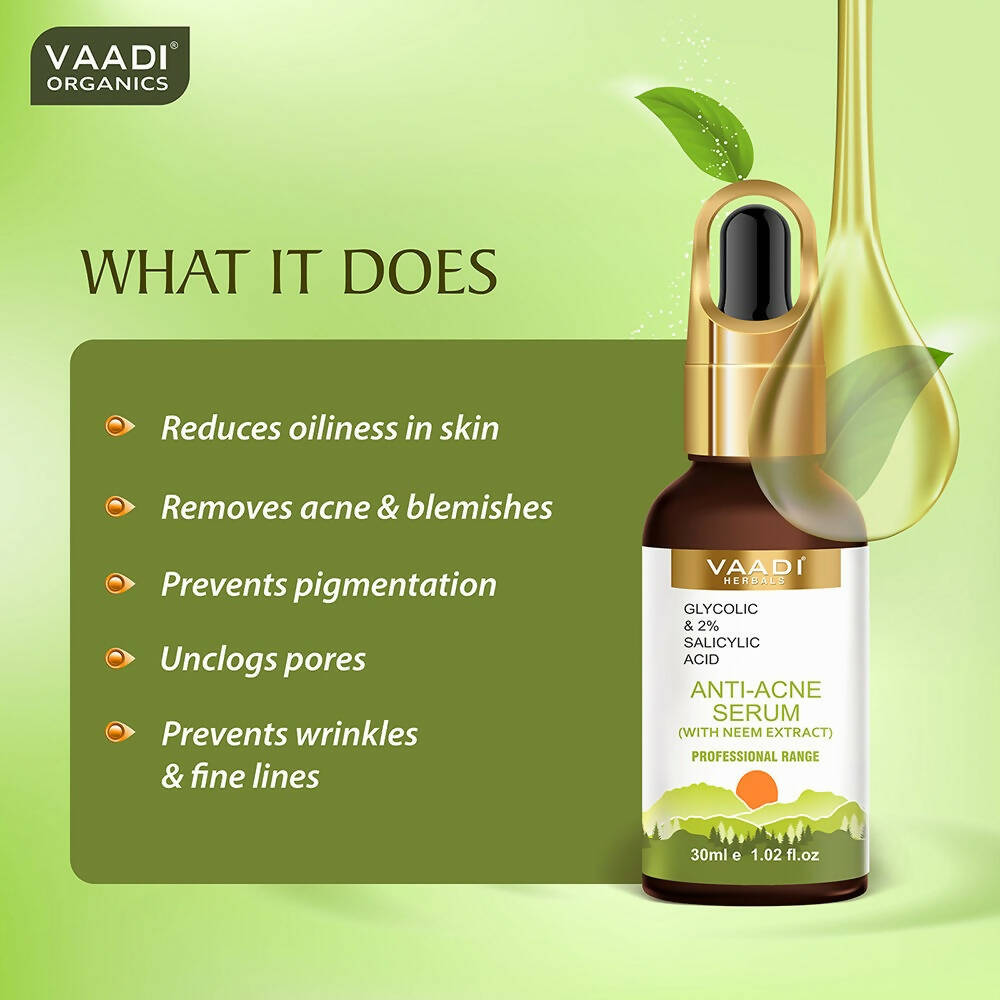 Vaadi Herbals Anti-Acne Serum With Glycolic & 2% Salicylic Acid - Distacart
