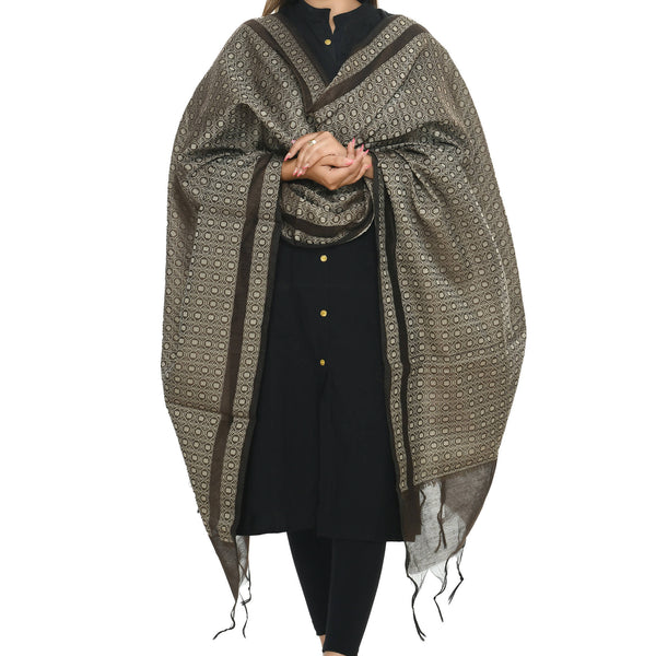 Mominos Fashion Moeza Handloom Cotton Coffee Color Dupatta For Women - Distacart