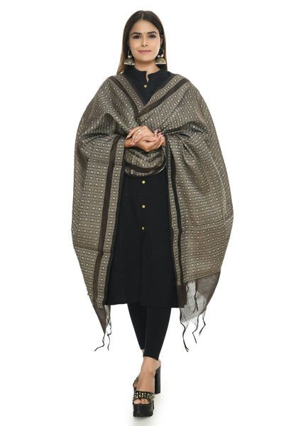 Mominos Fashion Moeza Handloom Cotton Coffee Color Dupatta For Women - Distacart