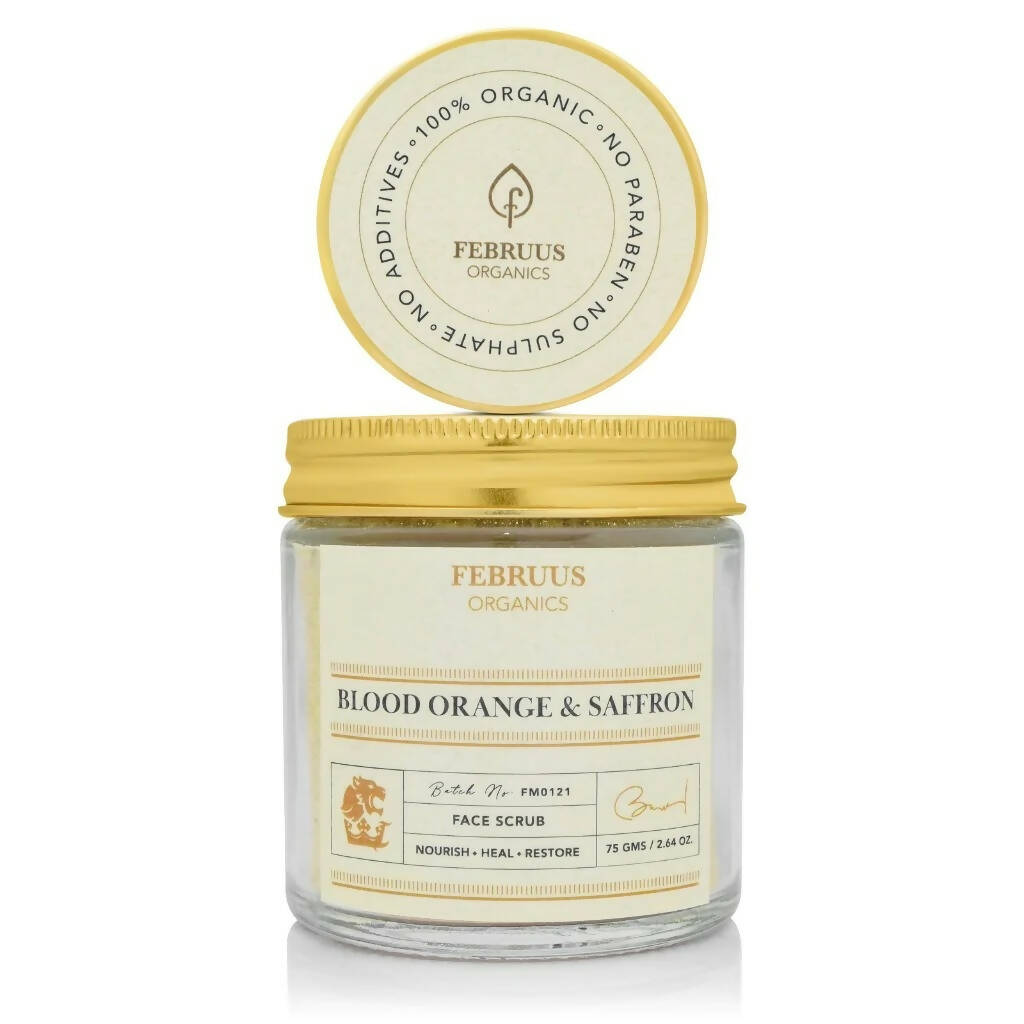 Februus Organics Blood Orange & Saffron Facial Scrub - Distacart