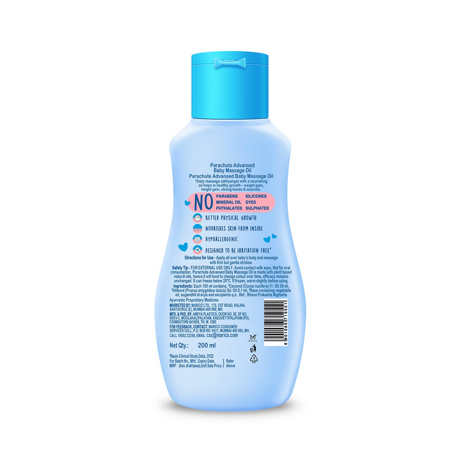 Parachute Advansed Baby Massage Oil - Distacart