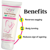 Thumbnail for Vigini Natural Actives Breast Bust Body Shaping Toner Firming Tightening Growth Oil Cream - Distacart