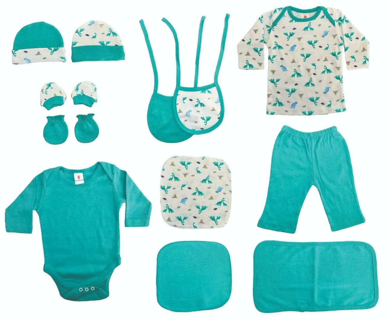 My Tiny Wear Full Sleeves New Born Baby Gift Set - Dino Print - Distacart