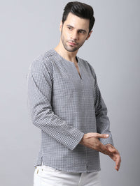 Thumbnail for Even Apparels Multi Pure Cotton Round Neck Slit Men's Kurta - Distacart