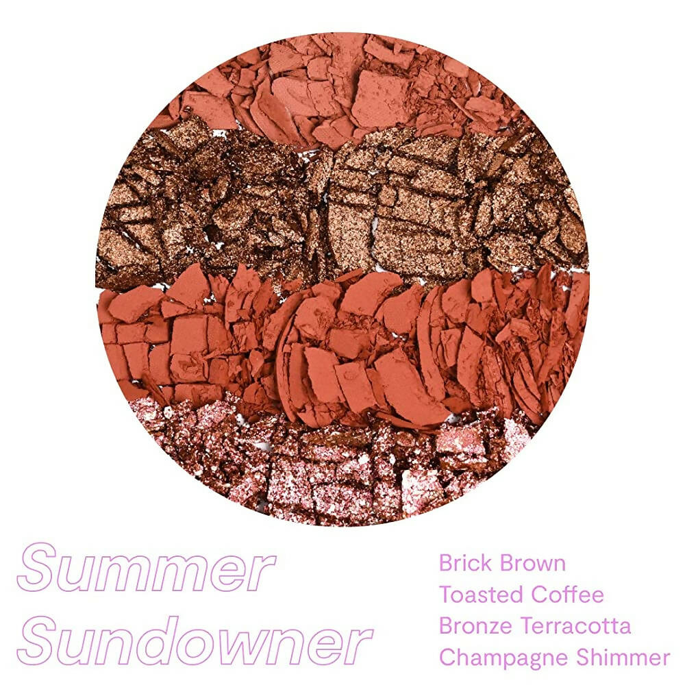 Gush Beauty Eye Like It Stacked - Summer sundowner- 4 in 1 - Brick Brown, Toasted Coffee, Bronze Terracotta & Champagne Shimmer - Distacart