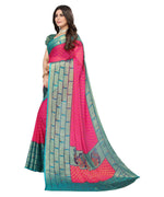 Thumbnail for Vamika Pink Chiffon Brasso Bollywood Style Woven Saree (DIMPLE PINK) - Distacart
