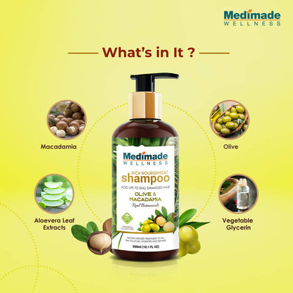 Medimade Wellness Rich Nourishment Shampoo With Olive and Macadamia - Distacart