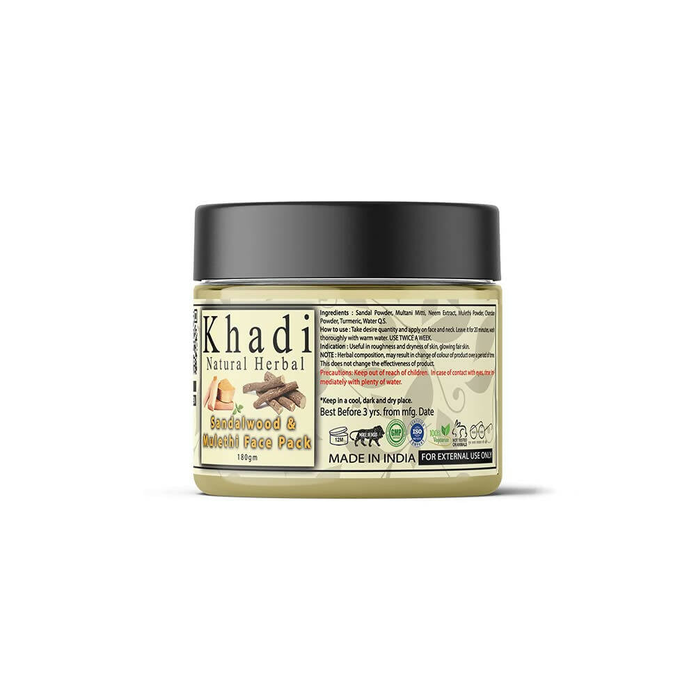Khadi Natural Herbal Sandalwood and Mulethi Powder Face Pack - Distacart