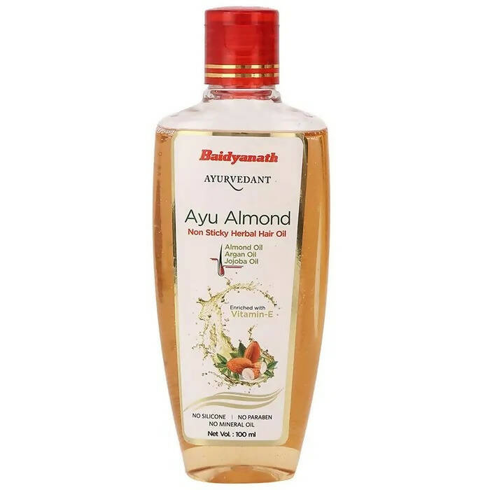 Baidyanath Jhansi Ayurvedant Ayu Almond Non Sticky Herbal Hair Oil - Distacart