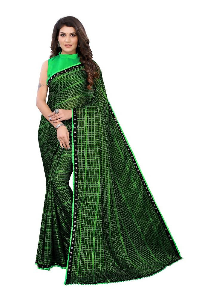 Vamika Green Lycra Knitted Saree