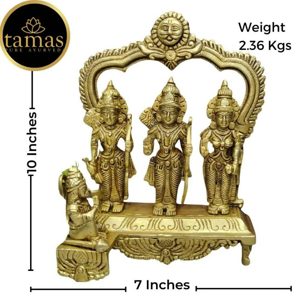 Tamas Brass Handcrafted Ram Darbar Shree Ram Ji Sita Laxman Hanuman Statue Idol - Distacart
