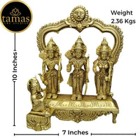 Thumbnail for Tamas Brass Handcrafted Ram Darbar Shree Ram Ji Sita Laxman Hanuman Statue Idol - Distacart