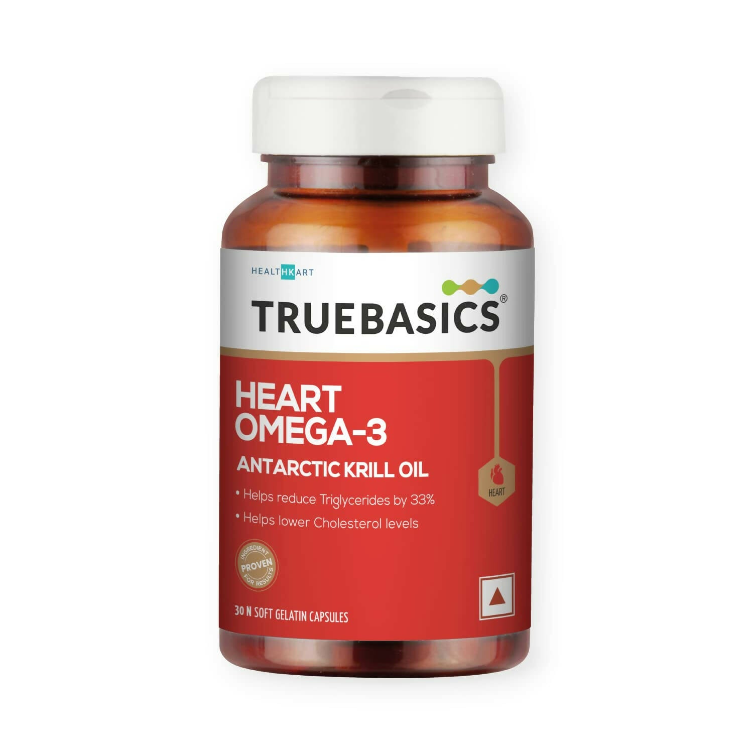 TrueBasics Heart Omega 3 Antarctic Krill Oil Capsules - Distacart