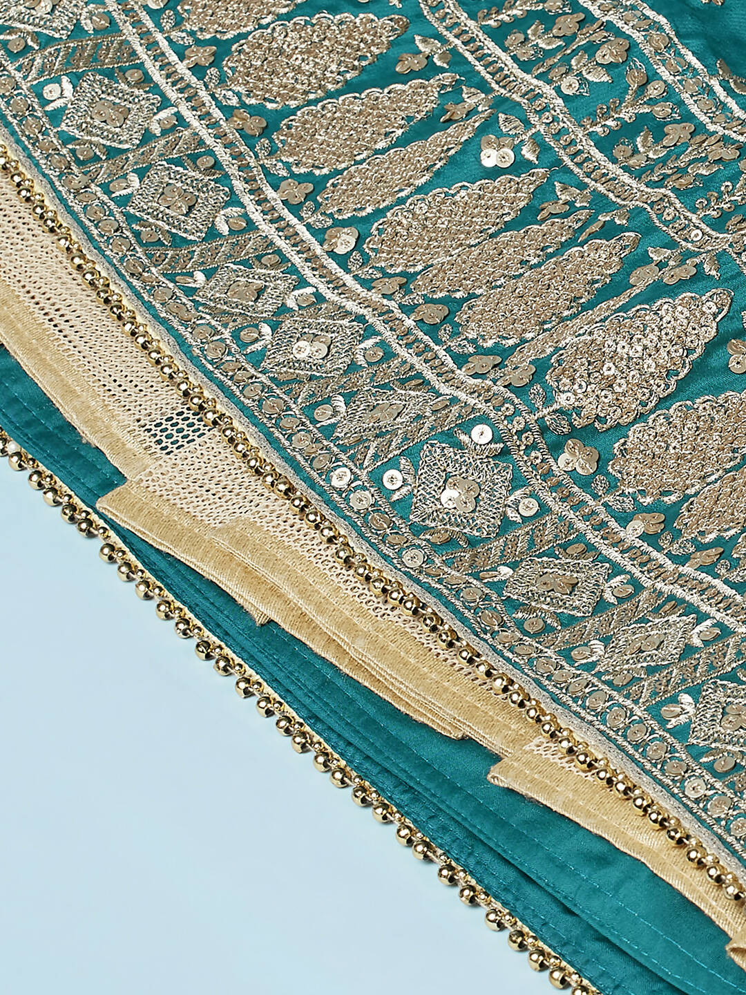 House of Panchhi Green Pure Georgette Sequins Embroidered Lehenga - Distacart