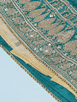 Thumbnail for House of Panchhi Green Pure Georgette Sequins Embroidered Lehenga - Distacart