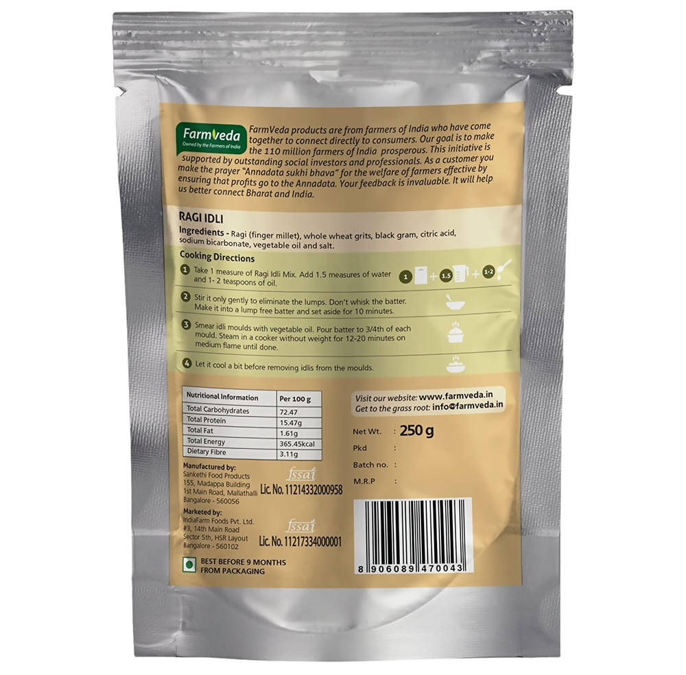 Farmveda Ready To Cook Ragi Idli Instant Mix