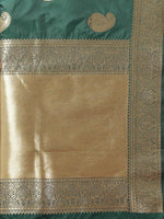 Thumbnail for Lorenvalley Fashion Green Soft Silk Woven Design Gold Zari Weaving Saree - Distacart
