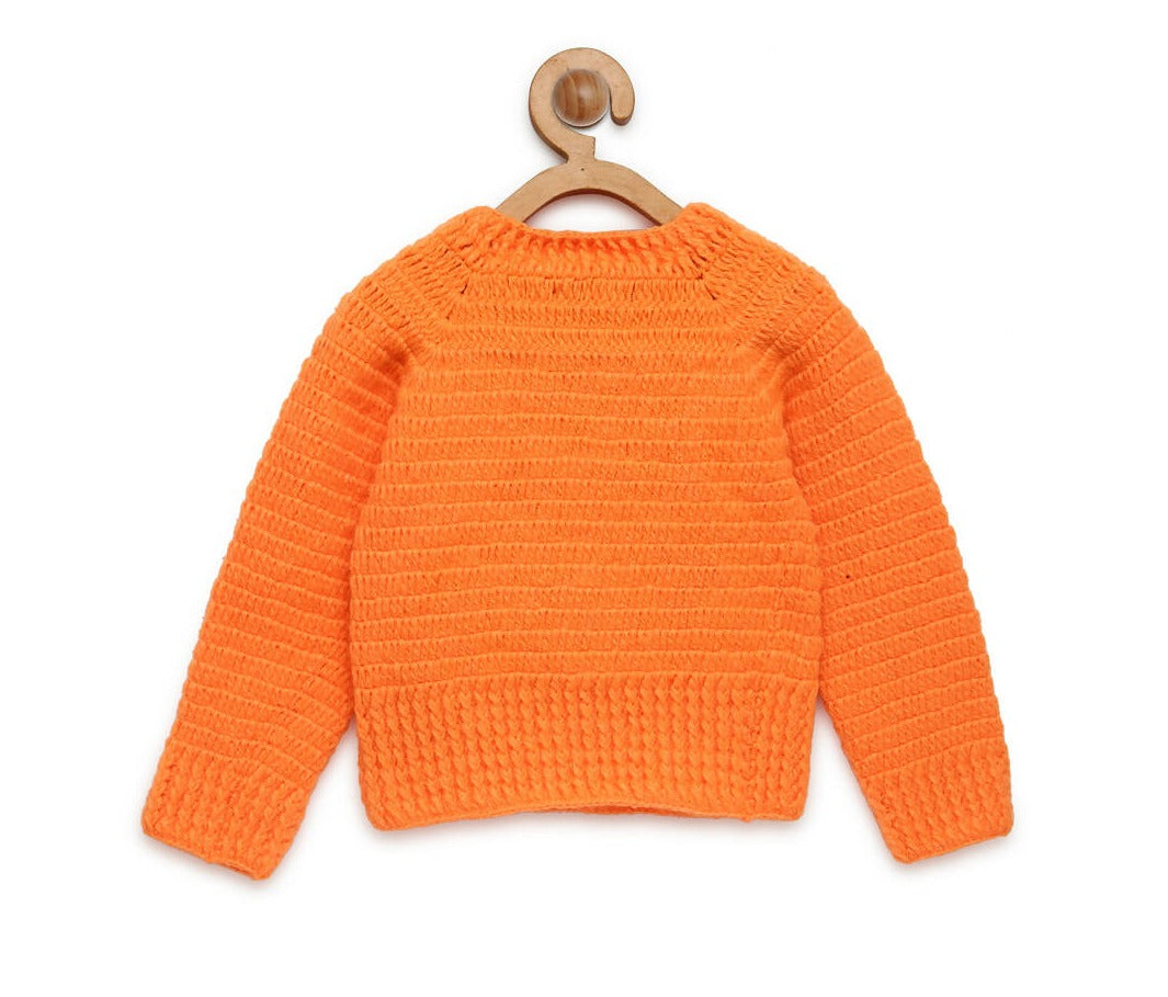 Chutput Kids Castle Design Solid Pullover For Baby Boys Sweater For Baby Boys - Orange - Distacart