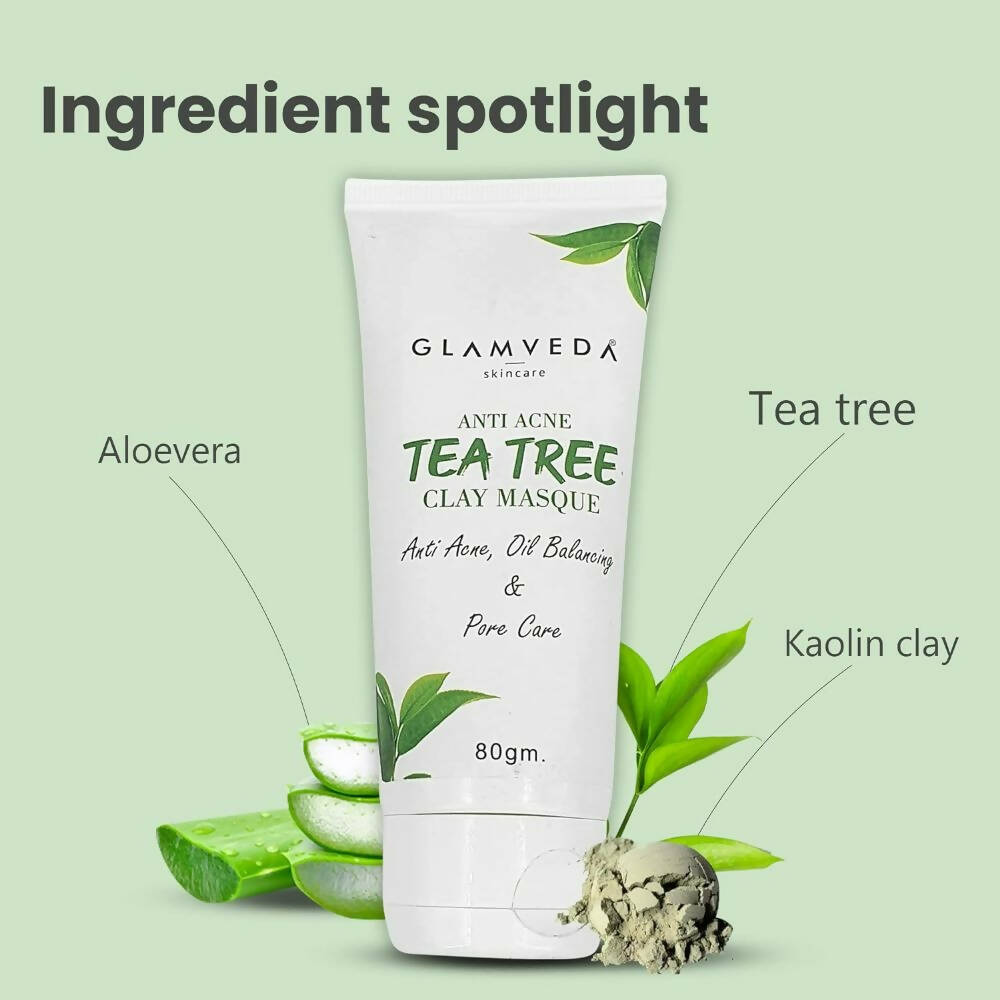 Glamveda Tea Tree Anti Acne Mud Mask - Distacart